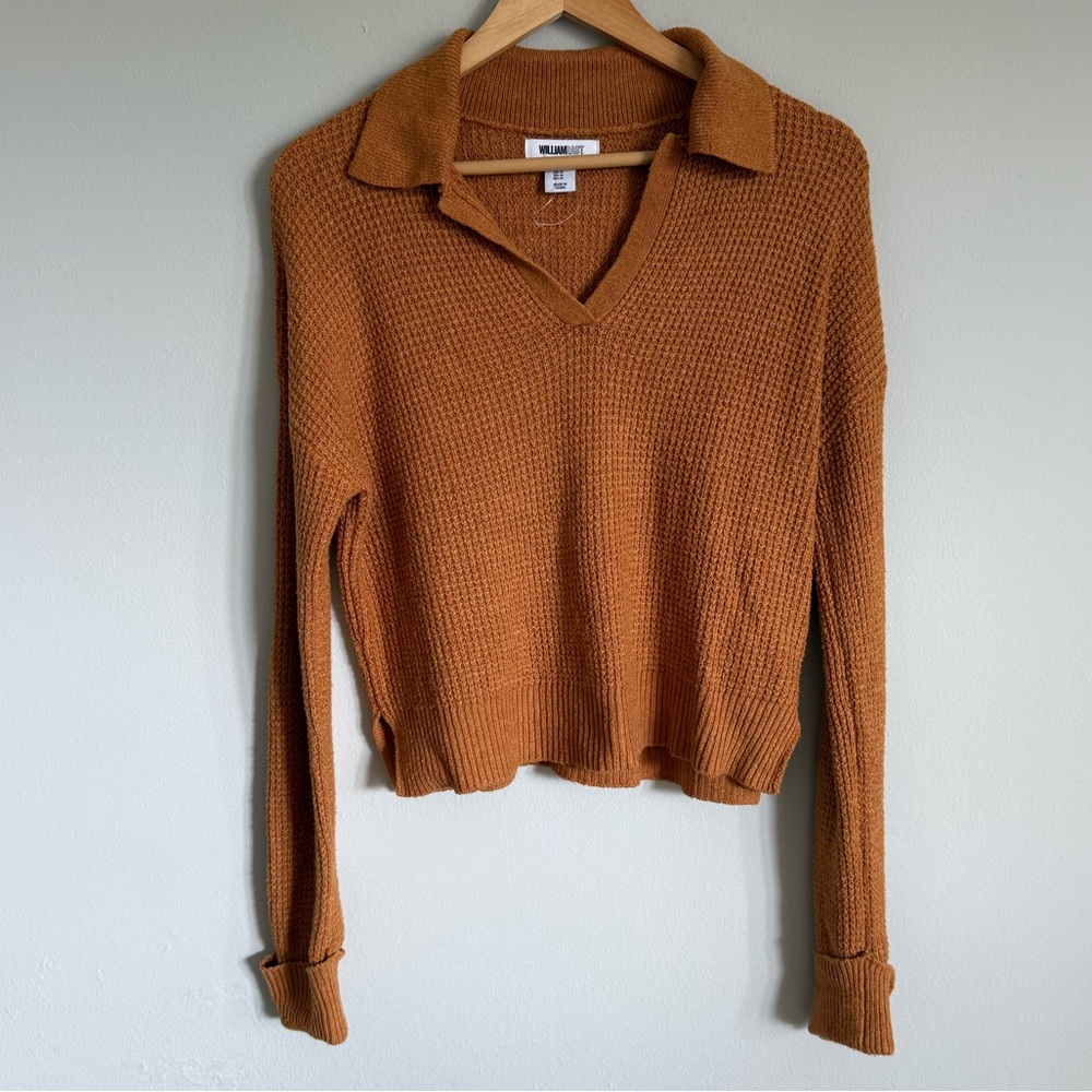NWOT William Rast Collared V-Neck Sweater - Picture 2 of 7